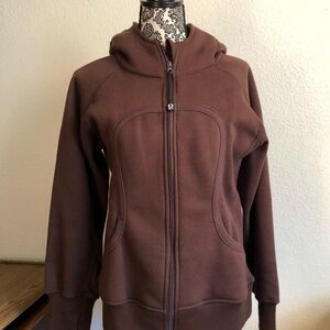 Lululemon Cotton Fleece Scuba Brown Jacket Size 10